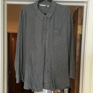 Gray Flannel Button-Up Shirt by Athleta